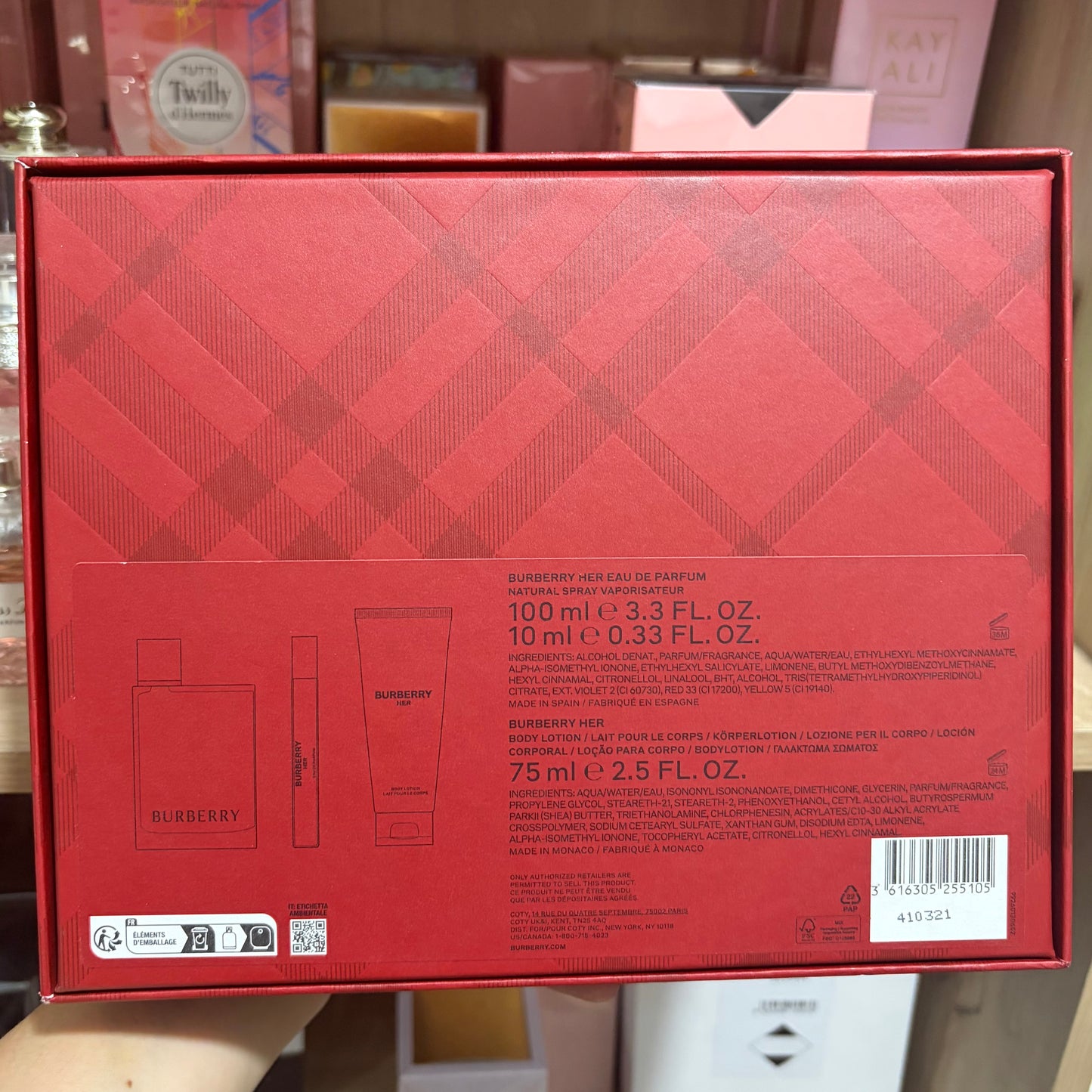 Burberry - Her EDP 100ml + 10ml EDP + 75ml lotion set (full bottle)