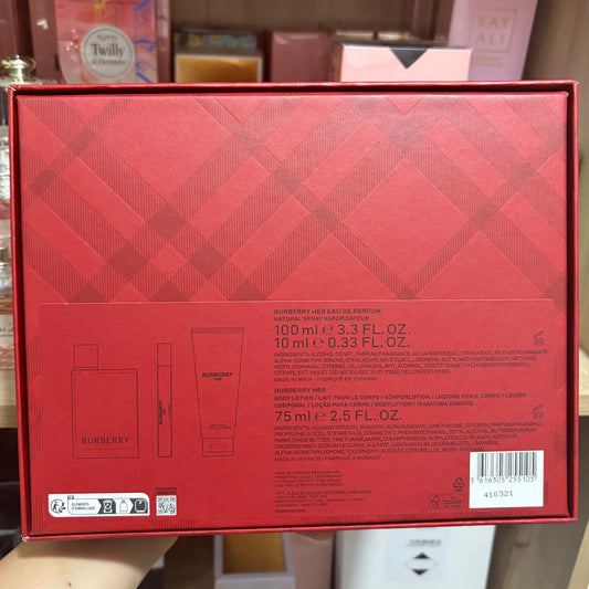 Burberry - Her EDP 100ml + 10ml EDP + 75ml lotion set (full bottle)
